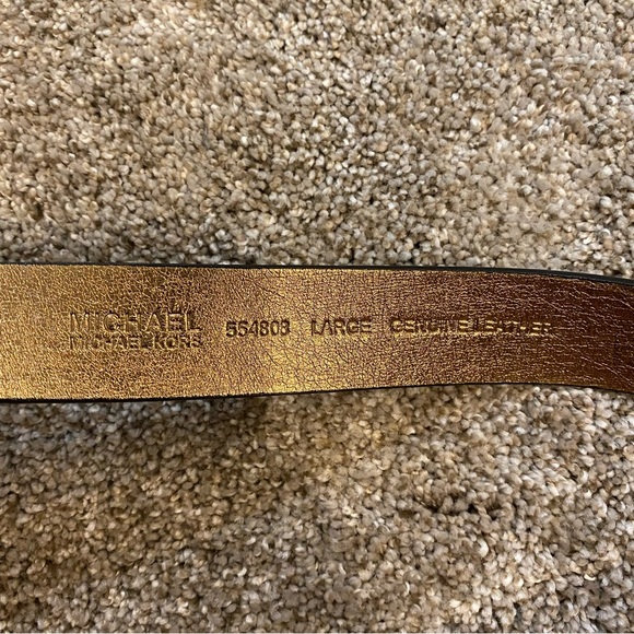 Michael Kors MK Black leather belt Large - Picture 2 of 7